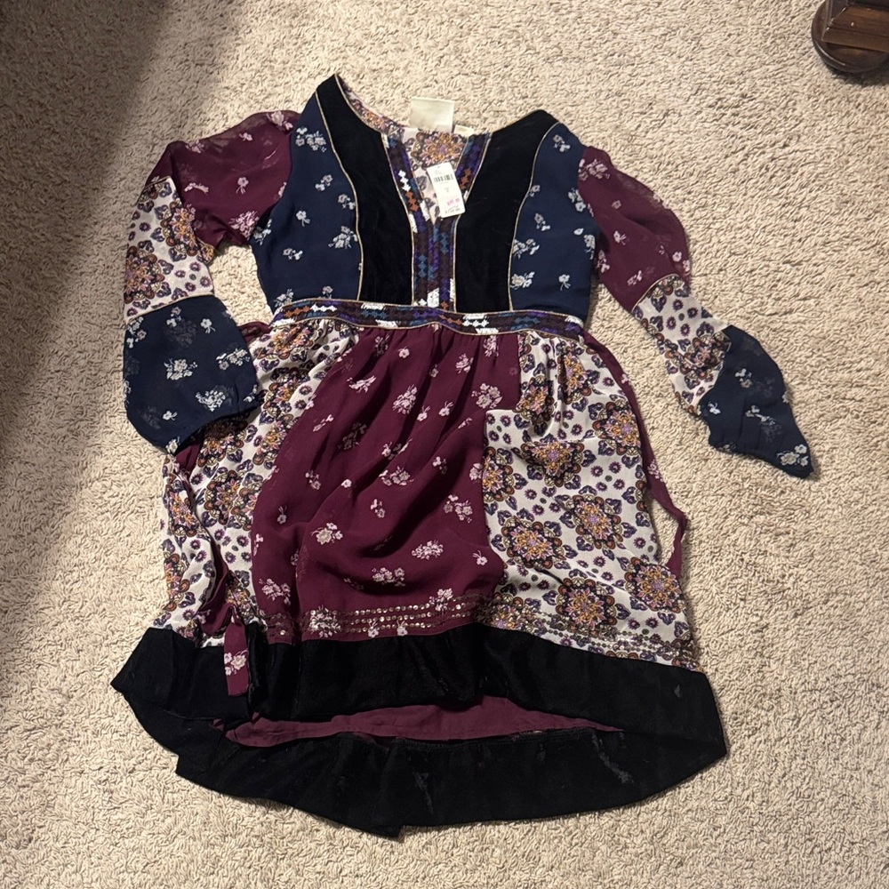 Anthropologie Multicolor Patchwork Mini Dress NWT